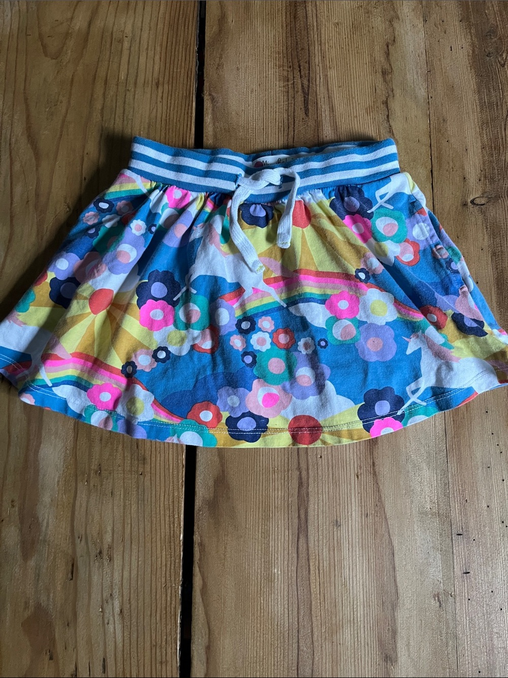MINI BODEN 3-4 Rainbows & Unicorns Skorts Skirted Shorts